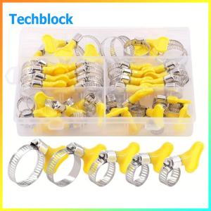 48 Piece 8-29mm Butterfly Hose Clamps Adjustable Key Handle Hose Clamp for Home Brewing Plumbing