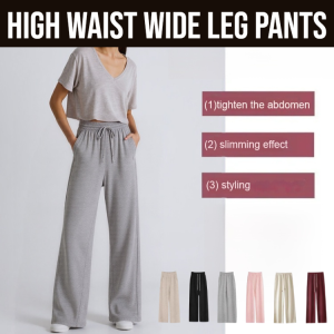 High Waist Comfortable Slim Narrow Version Drape Cloud Wide Leg Pants Womens Korean Style Drawstring Wide Leg Pants Loose Straight Casual All-Match Trousers