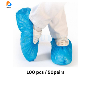 [100pcs][SG READY STOCK] Disposable CPE Plastic Shoe Cover - Blue