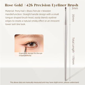 GUOXIAONIU Angled Fine Eyeliner Brush Pony Hair Wet Dry Use Eye Detail Brush Silkworm Brush Eye Makeup Brush