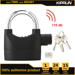 KIPRUN Alarm Lock 110db Alarm Padlock Hardened Steel Anti-Theft Siren Alarm Lock for Motorcycle Bicycle Door Window Waterproof with 3 Keys