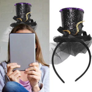 Kids Vintage Fascinator Top Hat Exquisite Glitter for Tea Party Children Costume Pillbox Hat Headwear for Halloween