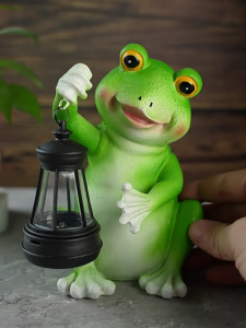 Sử dụng năng lượng mặt trời Ếch Đèn Lồng Ngoài Trời Vườn Decors Tự Động đèn LED Nhựa Không Thấm Nước Bức Tượng Cho Bãi Cỏ Sân Cảnh Quan