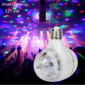 Jmax E27 6W RGB Stage Light Bulb Double-Headed LED Disco Lamp Rotating Crystal Ball