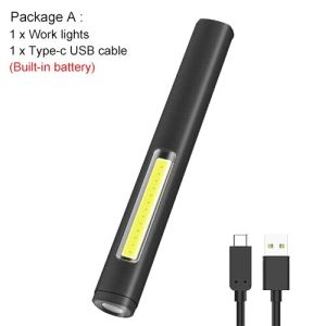 Asafee YD2302 EDC 300LM XPE COB LED Work Light Built-in Battery Rechargeable Shotlight IPX4 Waterproof Lamp Pen Clip Torch