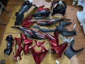 Bộ vỏ nhựa xe máy Wave RSX110 (2010-2012) hàng Việt Nam loại 1 màu Đỏ Đen