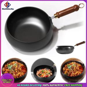 Vodool Belly Shape Frying Pan Anti Scald Handle Non-Stick Cooking Pan Multifunctional 9.4 Inch for Gas Stove Induction