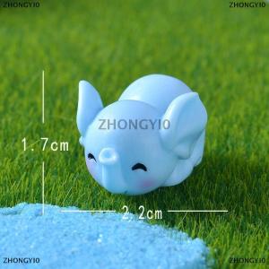 [COD] ZHONGYI0 Cartoon Cute Blue Elephant Micro Landscape Desktop Decorative Ornaments Mini Elephant DIY Gadgets Home Figurines Statue