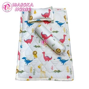 Bộ nệm gối cho bé đi học mẫu giáo 80x120cm vải Thắng Lợi mềm mát nhiều họa tiết hoạt hình gần gũi thân thiện với bé Tặng kèm túi