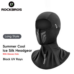 ROCKBROS Cycling Mask Summer Balaclava Breathable Comfortable Ice Silk Bicycle Cap Bandana Sports Running Headband Windproof Riding Cool Summer Mask