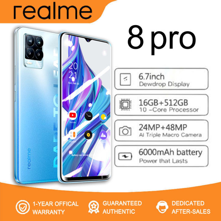 Cellphone Realme 8 Pro Smartphone Android Mobile Phone 16+512GB