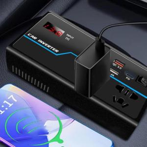 Intelligent Car Inverter 12V/24V to 110V/220V Vehicle Versatile Car Inverter Vehicle Electronics Accessory