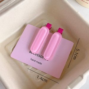NAMSHEVA 2pcs/set Màu thạch Kẹp tóc barrettes Hình Học Hình bầu dục Kẹp bên Thời trang Nhỏ Phụ kiện tóc Nữ Cô Gái