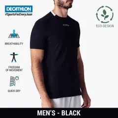 Decathlon Domyos Men's Slim-Fit T-Shirt 500 - Black