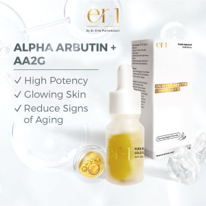 er-1 by dr. Erna Pure Bright Gold Serum with Alpha Arbutin + High Anti Oxidant (AA2G) - Whitening Dark Spot Aging Skincare Essence Pencerah Kerutan