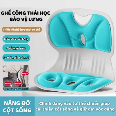 Đệm ghế công thái học dày ngăn ngừa vẹo cột sống và giảm đau lưng phù hợp cho người lớn và trẻ em