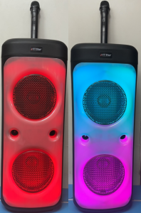 Wireless Mic Super Bass 8.5 INCH*2 BT-SPEAKER Wireless Bluetooth Speaker with LED Light bluetooth connectionTF card /U disk playback USB connection FM radio AUX connection