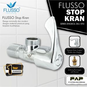 Stop Kran Single 1/2 Jantung Kuningan FLUSSO | Kran Wastafel Cuci Piring | Kran Closet 593