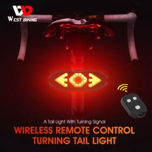 【Local Delivery】WEST BIKING Turn Signal Bicycle Light With Horn Wireless Remote MTB Road Bike Rear Light USB Rechargeable Bicycle Accessories Waterproof Cycling Taillight