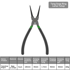 ISKU Tang Ring Snap 7inch Snap Ring Pliers 4 pcs Tang Circlip 7 Inch Set Tang Circlip Bengkok / Tang Penjepit Bengkok 7" Set Cincin Snap Perkakas
