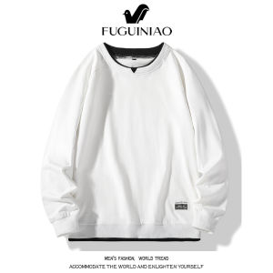 FUGUINIAO Mens Sweater Fashion Casual Black Long Sleeve Round Neck Sweater Free Shipping