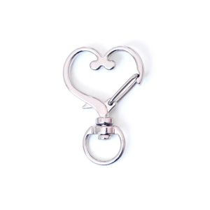 5PCS Metal Shaped Hook Buckle Keychains - Heart/Pentagonal Star Design for DIY Keyring Hardware