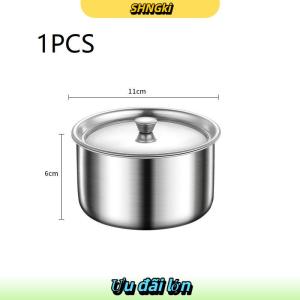 SHNGki 1 3 5 cái bát trứng hấp bằng thép không gỉ Bát hầm salad trái cây gạo Ramen có nắp đậy hộp đựng thức ăn Cốc súp Bộ đồ ăn nhà bếp