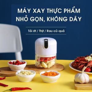 [CHÍNH HÃNG] Máy xay mini sạc điện xay thịt tỏi ớt rau củ quả 250ml hiệu DOSHI