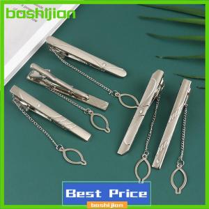 bashijian คลิปหนีบเนคไทสีเงินของผู้ชายใหม่1ชิ้นคลิปหนีบเข็มกลัดแท่งแบบเรียบทำจากสเตนเลสสตีล