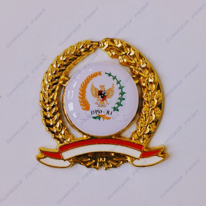Pin Bros Lencana Kuningan Emas DPD RI : Dewan Perwakilan Daerah RI (Peniti atau Magnet)