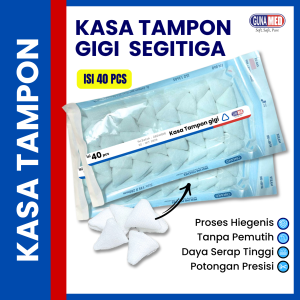 TAMPON GIGI STERIL DENTAL STERILE SEGITIGA / KASA KAPAS PASCA PENCABUTAN SETELAH CABUT GIGI / ISI 40PCS/PAX
