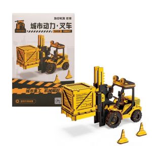 PLAY ROKR Rolife DIY Wooden Miniature Construction Vehicle Robotime Craft Forklift / Dump Truck / Road Roller