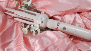 PretiHom Automatic Rotating Curling Iron - 1.1 Inch (28mm) Curling Wand for Beach Waves Anti-Scald Anti-Tangle Ceramic Coating Dual Voltage Hair Curler for Women All Hair Types