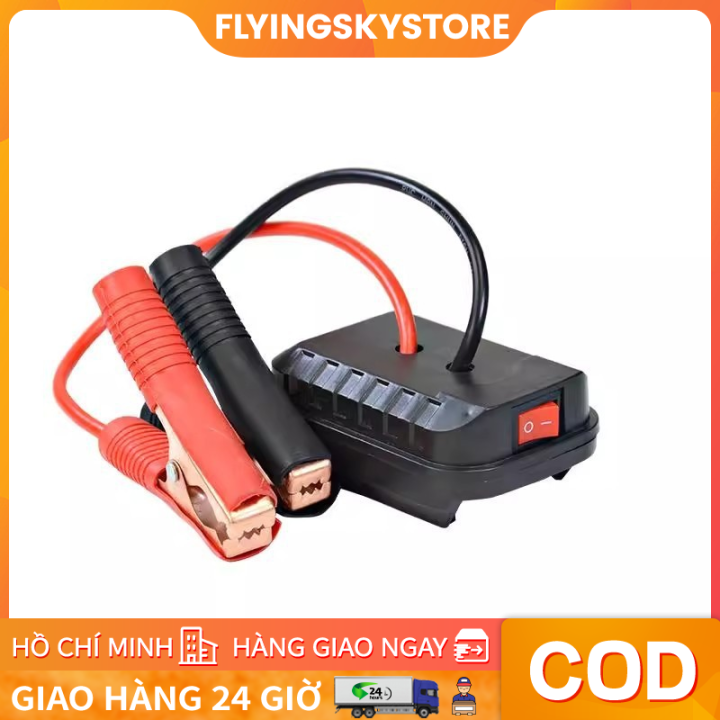 TAYO Kích bình ắc quy oto , xe máy 18v chuyển đổi điện từ chân pin phổ ...