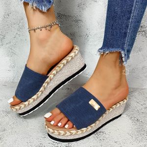 [Free Shipping] New Style Solid-Color Summer Wedge-Heeled Sandals For Women Designed For Wearing Over Shoes
