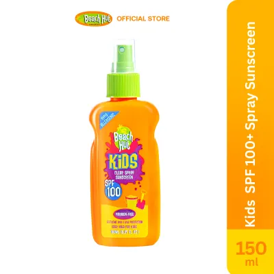 Beach Hut Sunblock Kids MAX SPF 100 ++ Clear Spray Body Sunscreen 150ml