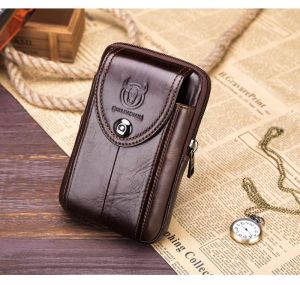 Bullcaptain Nam Da Thật Chính Hãng Da Xu Hướng Hông Nữ Dây Lưng Tế Bào Di Động Điện Thoại Chìa Khóa Ví