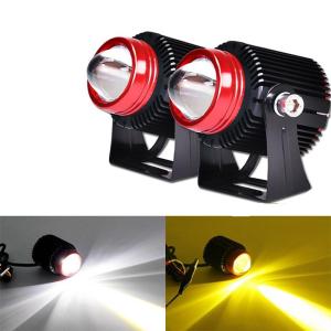 2 Pcs Lampu Motor LED 20W Universal - Tahan Air Warna Ganda Putih Kuning Universal