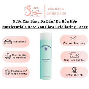 Nước Cân Bằng Da Dầu/ Da Hỗn Hợp NUTRICENTIALS HERE YOU GLOW EXFOLIATING TONER