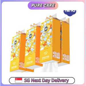 【Pure Care】 Manhua Cat 4-Ply Hanging Tissue/ 1280 Sheets/Pack 6 Packs/Box / Water Absorbent Soft
