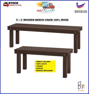 [READY STOCK KEDAH] Beyond Furniture 3ft / 4.5ft Wooden Bench Chair Long Garden Bench Kerusi Bangku Panjang Kayu