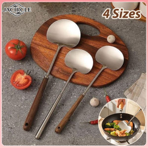 JACIRCLE Walnut Handle Mushroom Spatula Stainless Steel Cooking Spoon Wok Spatula Kitchen Tool Spatula 锅铲