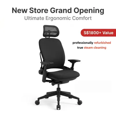 [Ready Stock] Refurnished Steelcase Leap V2 with Headrest Solution Ergonomic Chair from USA