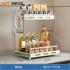 Rak Rempah Carbon Steel Condiment Rack Rak Botol Kicap Dan Sos Kitchen Spice Rack Seasoning Rack Rak Dapur Kitchen Organizer Storage Rack