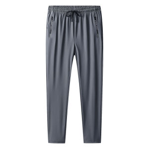 Z1BEE 2025 Summer Men Ultra Thin Ice Silk Quick Dry Joggers Straight Wide Leg Casual Plain Loose Pants Plus Size