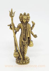 M302 พระตรีมูรติ  ศิวะ นารายณ์ พรหม ทองเหลือง แท้ๆ คมชัด ขนาด สูง 3 นิ้ว ตั้งโต๊ะทำงาน ตั้งหน้ารถ พกติดตัว ของขวัญ ของสะสม