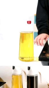 Botol Minyak Goreng Multi Fungsi Anti Tumpah 630ml Tempat Penyimpanan Kecap Saos Madu serbaguna Otomatis Buka Tutup glass oil bottle 630ml