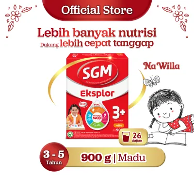 SGM Eksplor 3+ dengan IronC Susu Bubuk Rasa Madu 900gr - Untuk Usia 3-5 Tahun