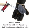 Extreme Heat & Fire Resistant Gloves Leather with Kevlar Stitching,Mitts Perfect for Fireplace, Stove, Oven, Grill, Welding, BBQ, Mig, Pot Holder, Animal Handling. 
