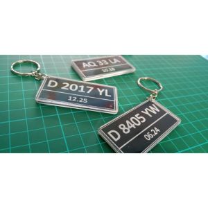 Gantungan Kunci Akrilik Custom untuk Plat Nomor Mobil & Motor